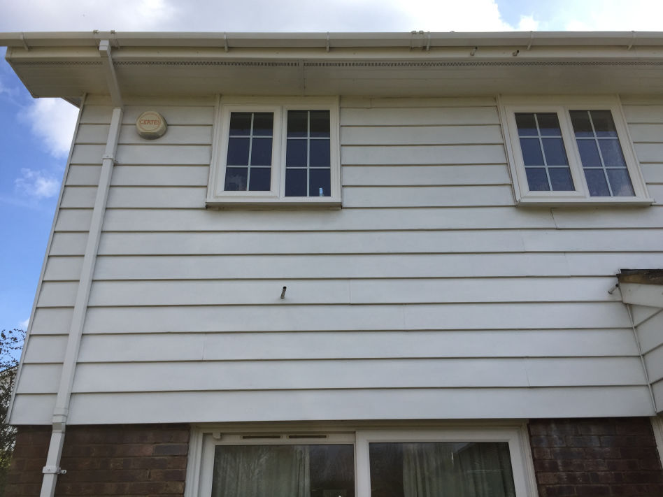 White UPVC cladding after cleaning